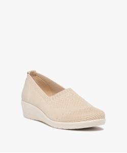Mocassins femme confort unis en mesh à semelle compensée